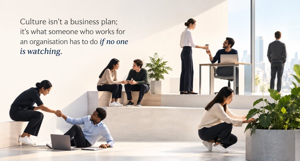 Culture isn't a business plan; it's what someone who works for an organisation has to do if no one is watching.
